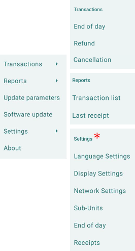 Support Info menu