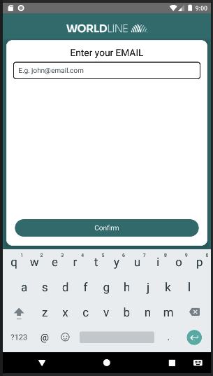 Screenshot of Terminal API Capture Data Screen - email capture form